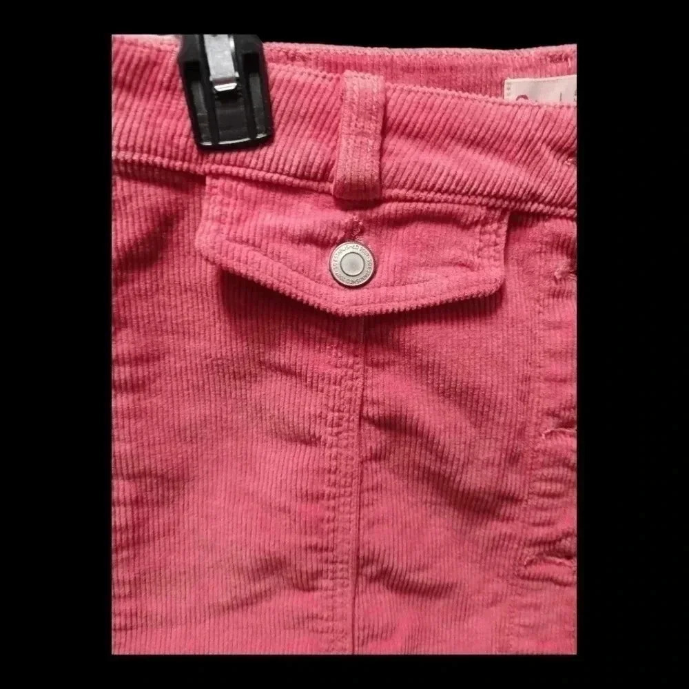 SO corduroy Mid Rise Women Mini Skirt Salmon Rose 5/W27 - Picture 3 of 8